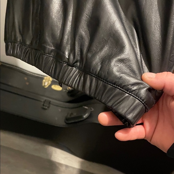 All Saints Payton  leather hooded jacket - Picture 5 of 8